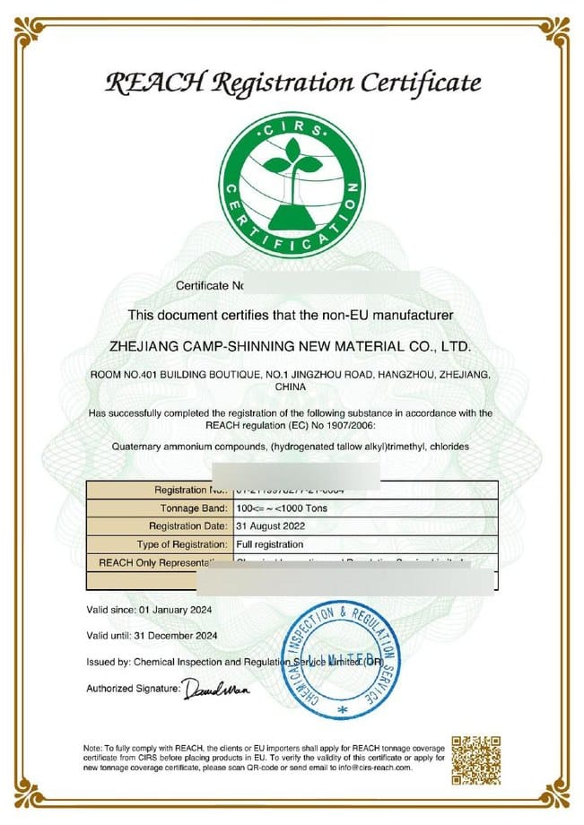 REACH registration record for CAS 61788-78-1 preview